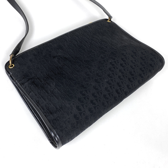 Dior  Trotter Shoulder Christian Bag Pattern Canvas Black - Picture 1 of 6